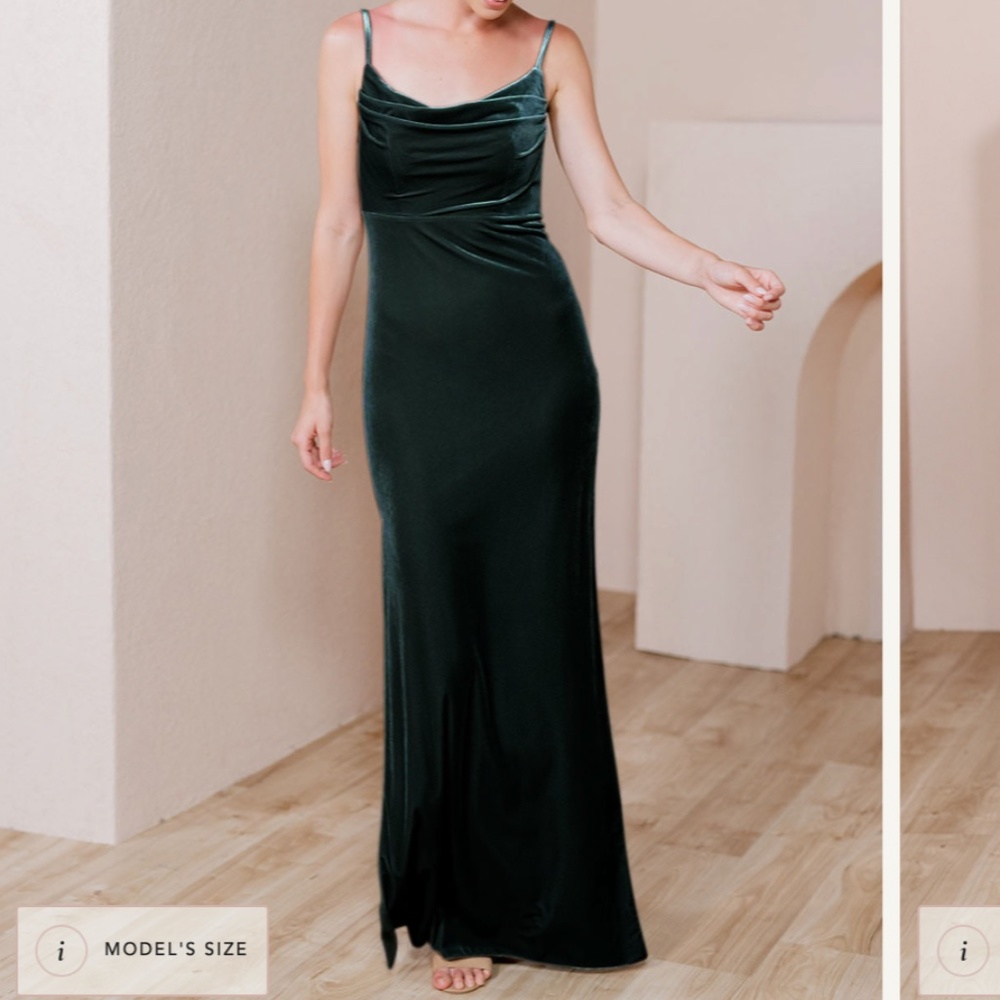 Revelry Skye Velvet Bridesmaid Dress - sz 6 (petite) - classic emerald (614)